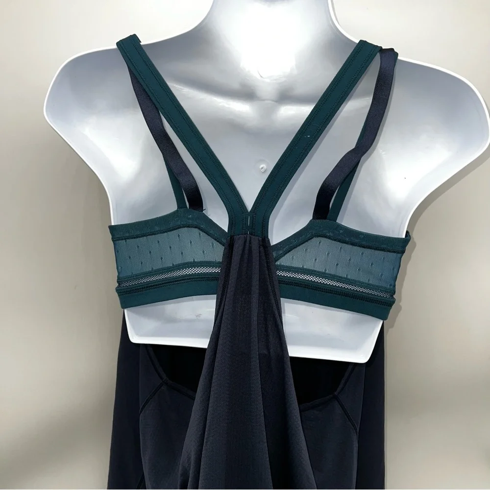 Lululemon Athletica Women’s Deep Blue Tank Top w/Teal Built in Bra-Size 8 - Picture 5 of 10